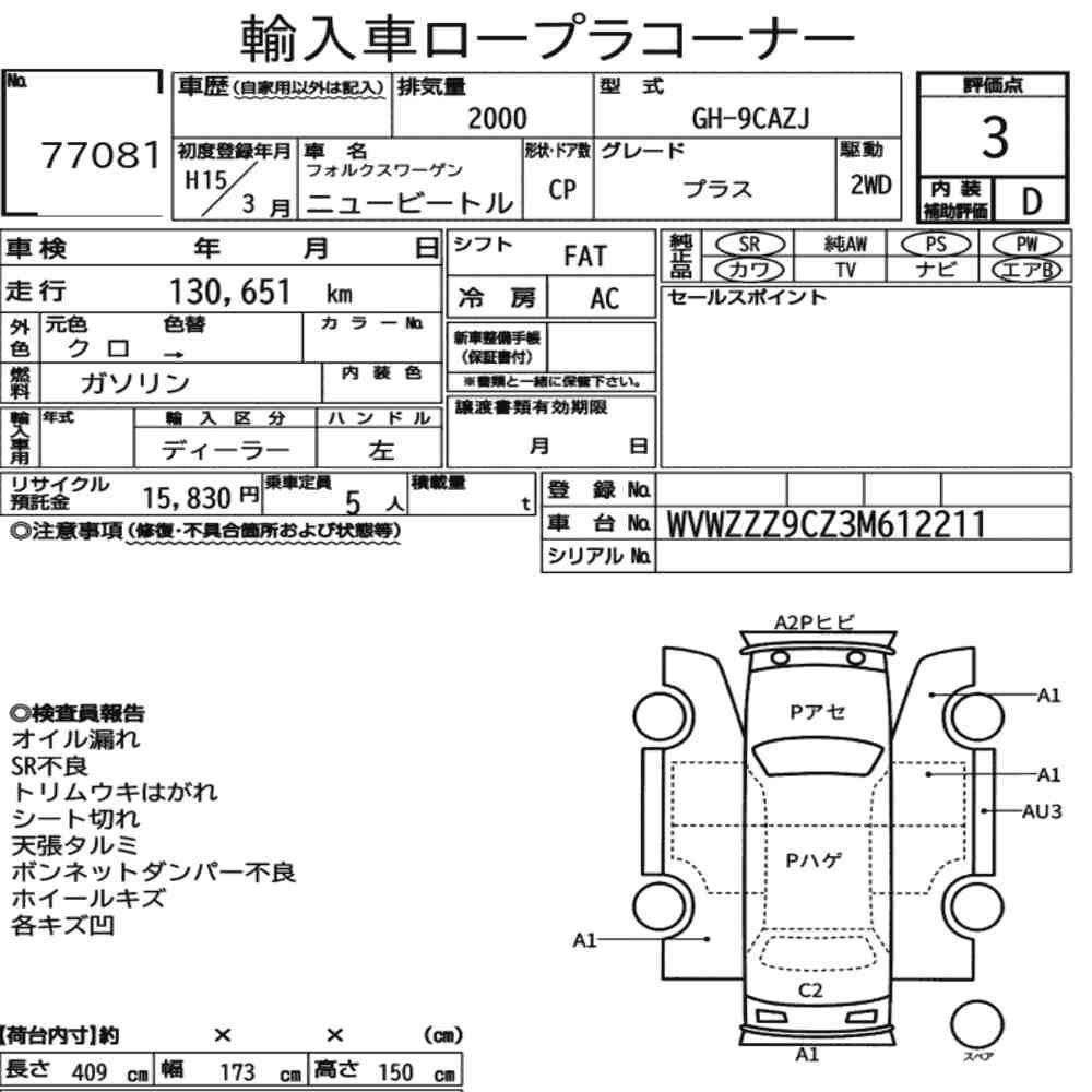 VOLKSWAGEN NEW BEETLE PLUS