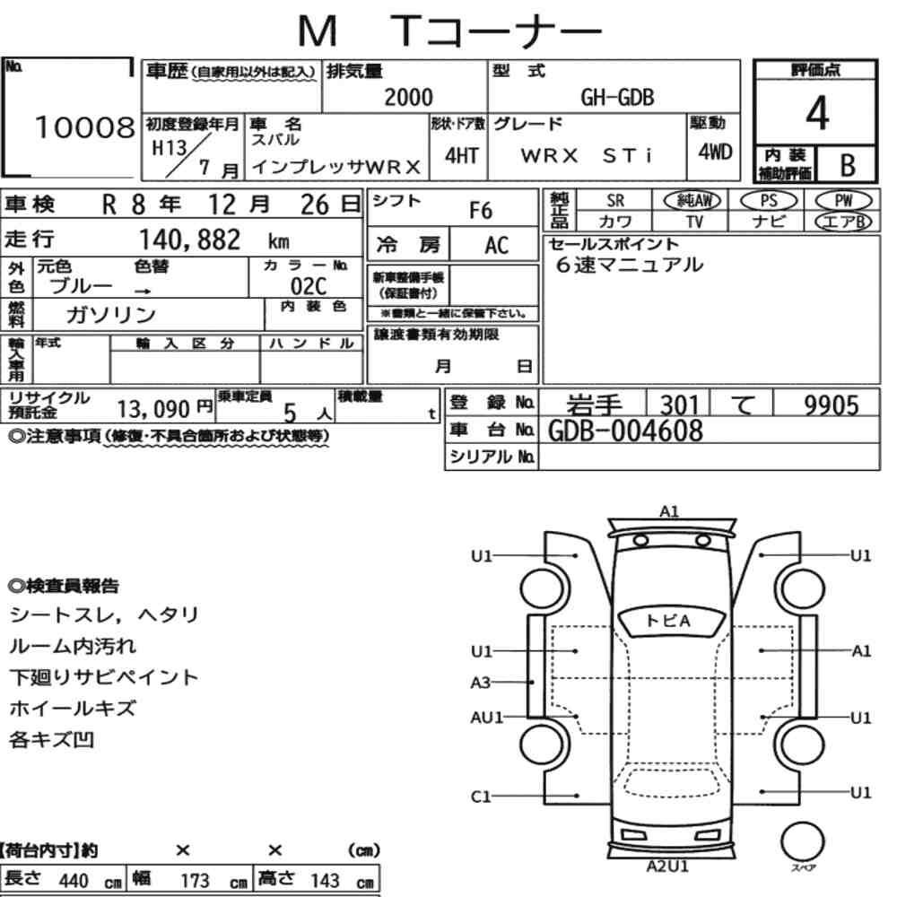 SUBARU IMPREZA WRX 4WD STI