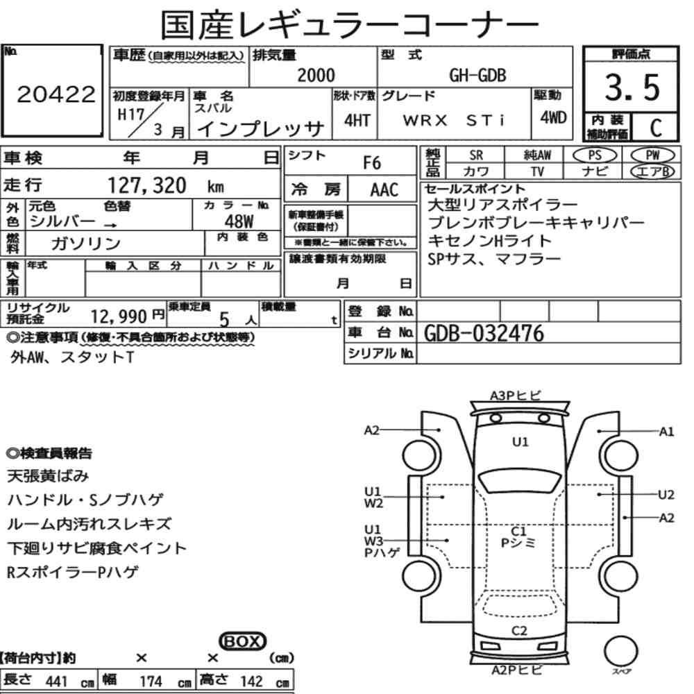 SUBARU IMPREZA 4HT 4WD WRX STI