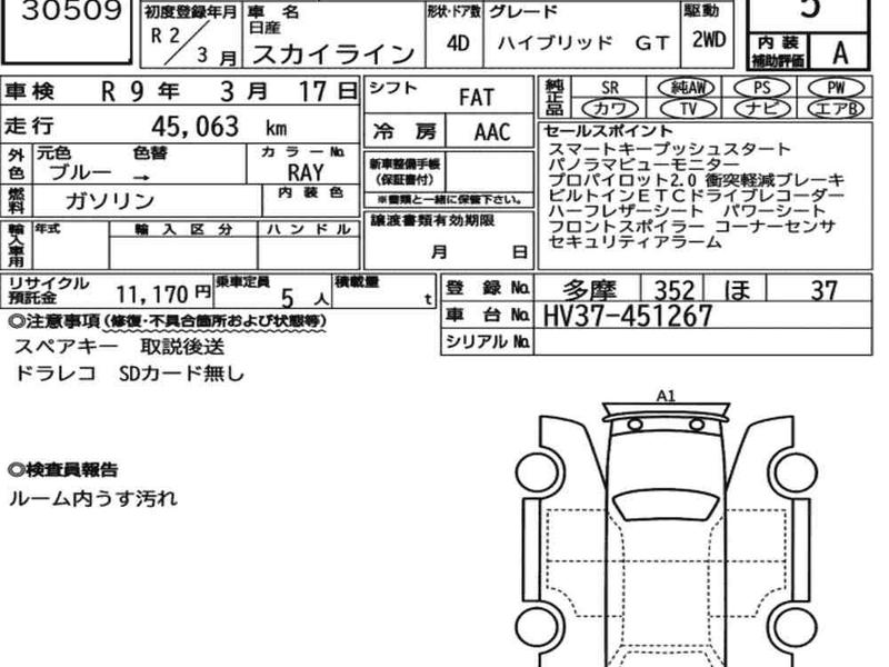 NISSAN SKYLINE 4D HYBRID GT